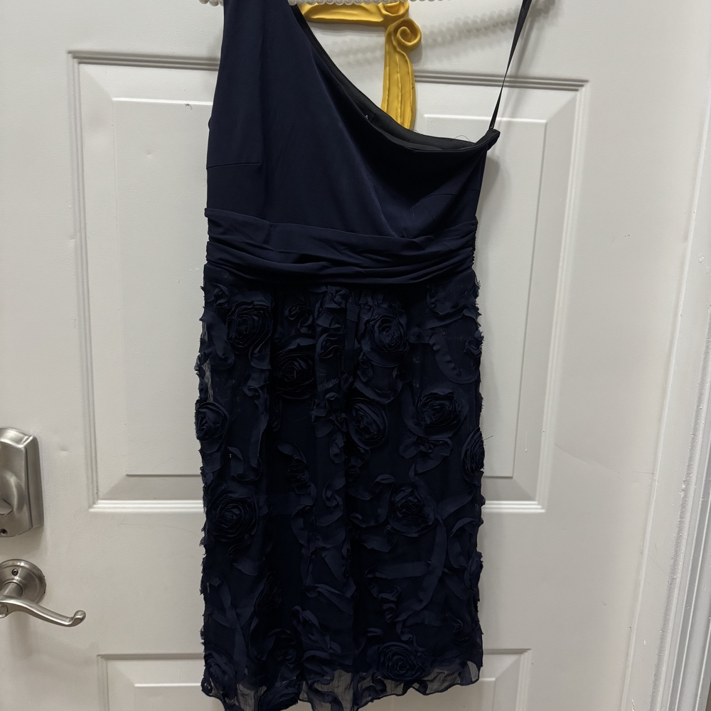 Valerie Bertinelli Midnight Blue One-Shoulder Dress